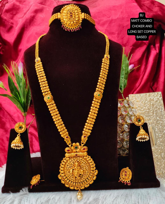 Shivangi , Premium Quality Copper Base Matt Finish Marathi Style  Necklace Combo -SAMAR001NCC