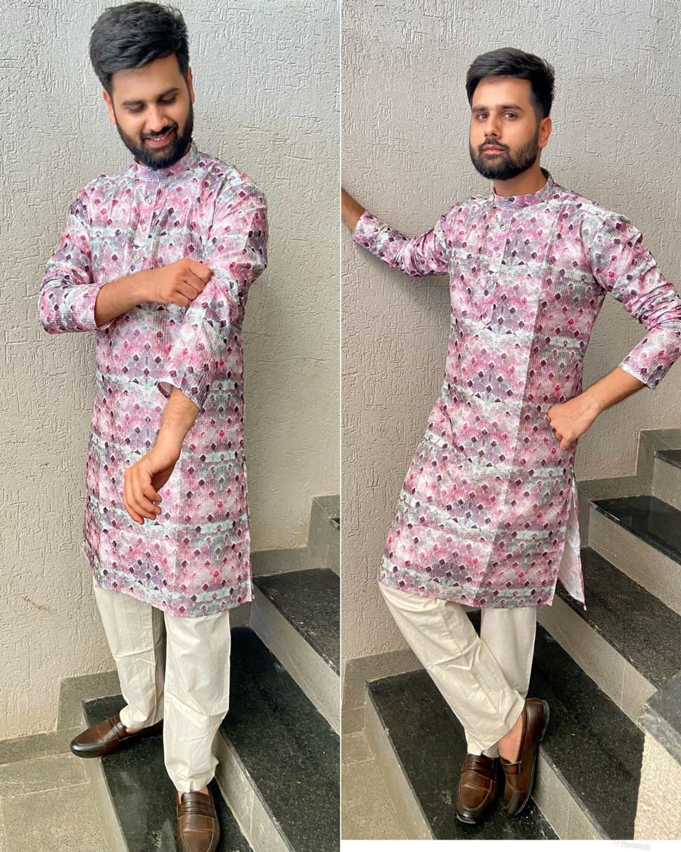 Men' s Kurta Pyjama For Functions and Party wear in Hit Prints