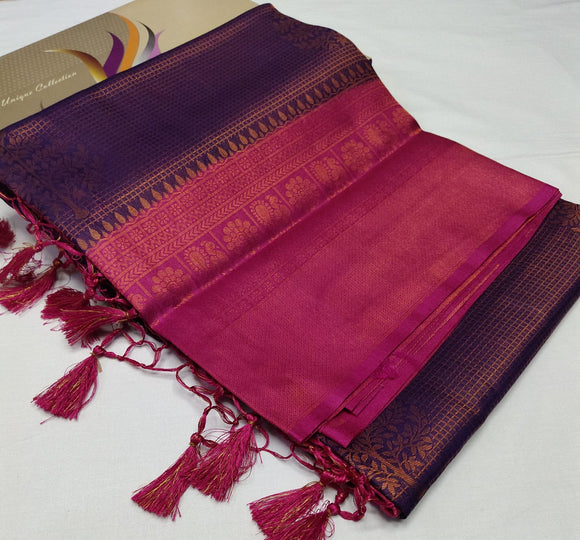Sulakshana ,  Kubera Pattu Copper Soft Silk Saree for Women -SAHEL001KSB