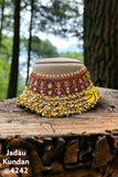 Shreemoyee , Elegant Gold Finish Heavy Bridal Kundan Choker Necklace for Women-SANDY001HCA