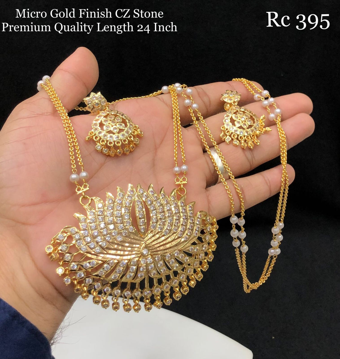 Gold Jewellery Latest Cz Stone Necklace Designs CZ Stone Necklace