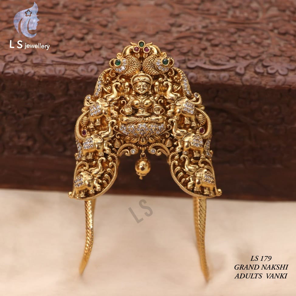 Manormani Gold Finish Elegant Designer Lakshmi Vanki for Women