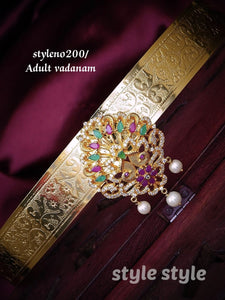 Madhavi , Designer Gold Finish Hip Belt /Oddyanam for Women -LR001HBC