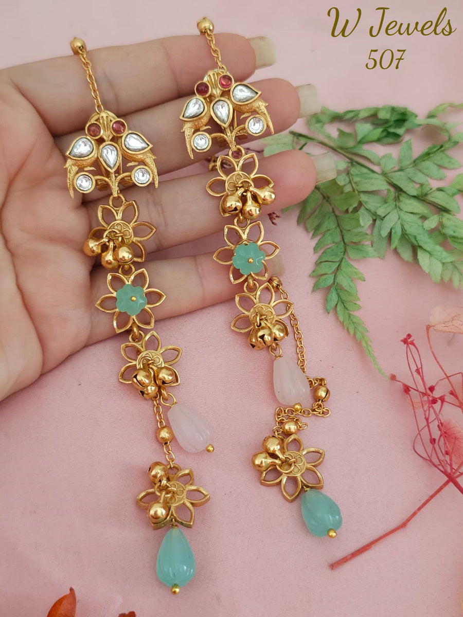 Nainika elegant Matt Gold Finish Designer Earrings for women