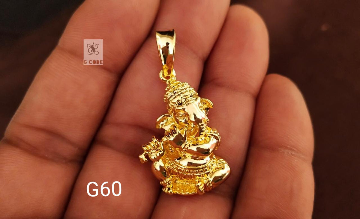 GOLD FINISH GANESHA PENDANT /LOCKET -GAPG001K –