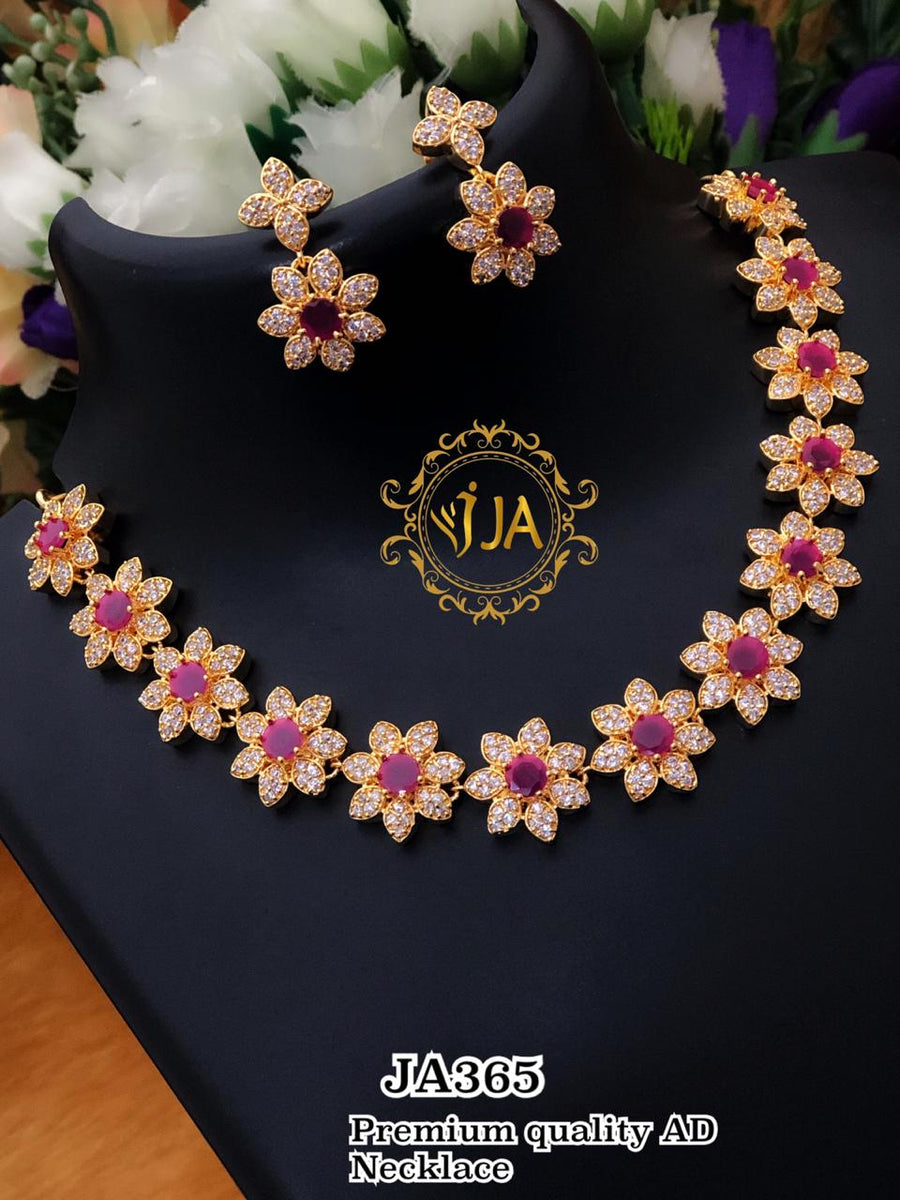 American Diamond Flower Set