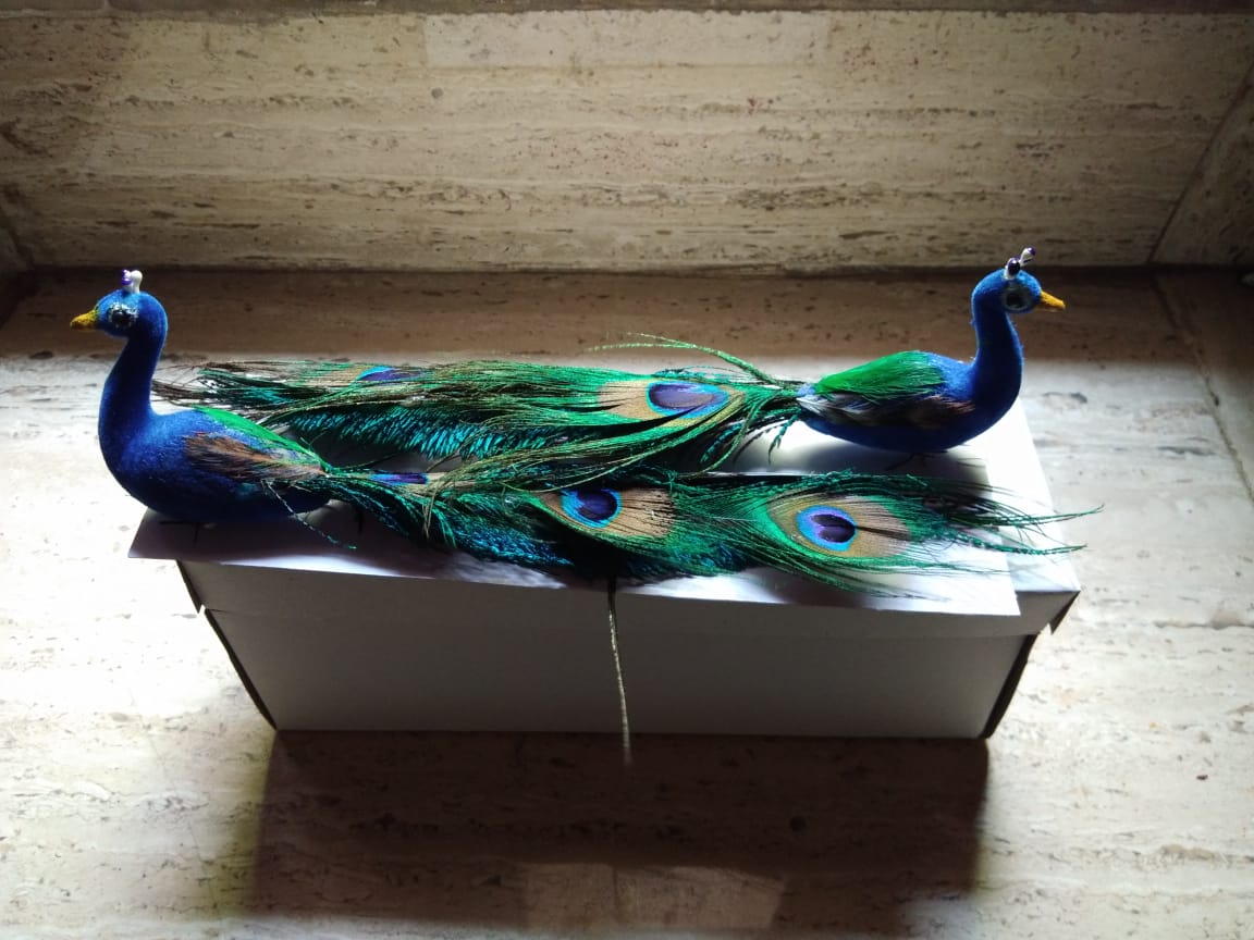 Peacock Handicraft With Real Feathers For Home Decor & Pooja at Rs