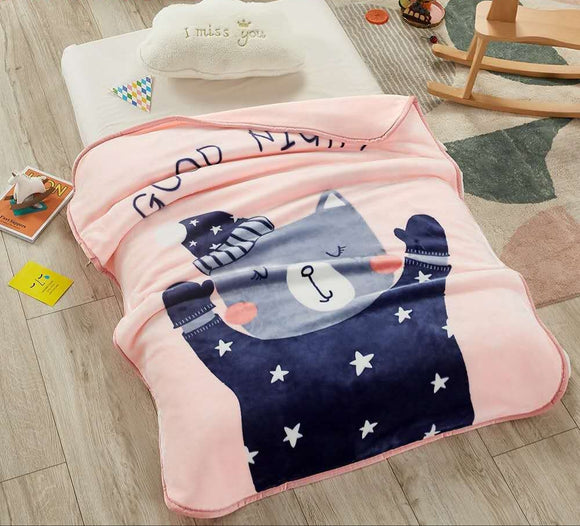 PINK SNOWMAN   CUTE  AND SOFT CLOUDY BABY BLANKET FOR KIDS -DFA1001PS