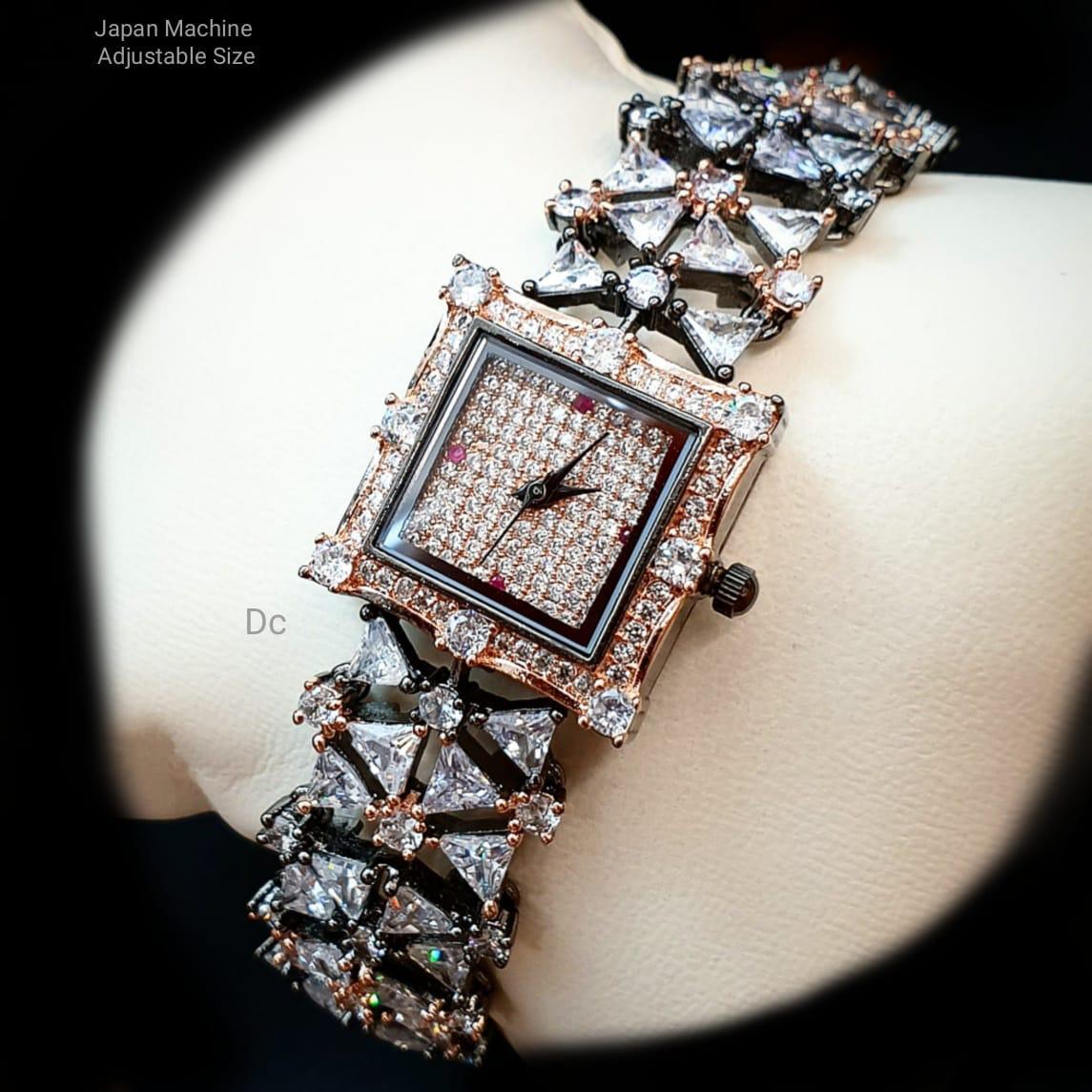 ELEGANT AMERICAN DIAMOND WATCH FOR WOMEN -JAWM0011