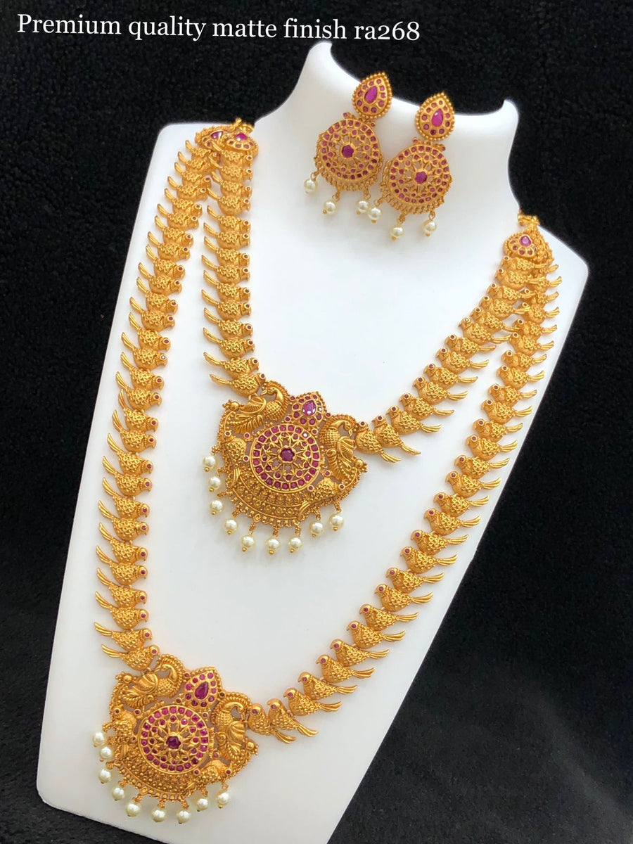 Long Chain Gold Necklace Set New Designs Beautiful Design Fancy
