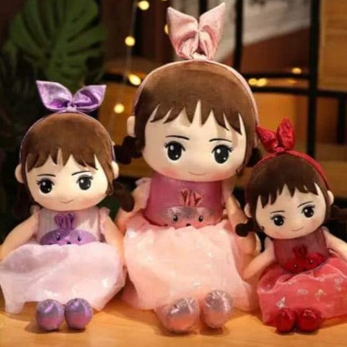 New Design Beautiful Stuffed Plush Butterfly Baby Girl Doll Toy With  Butterfly Knot On Head (SMALL SIZE ) -ANKIBD001S