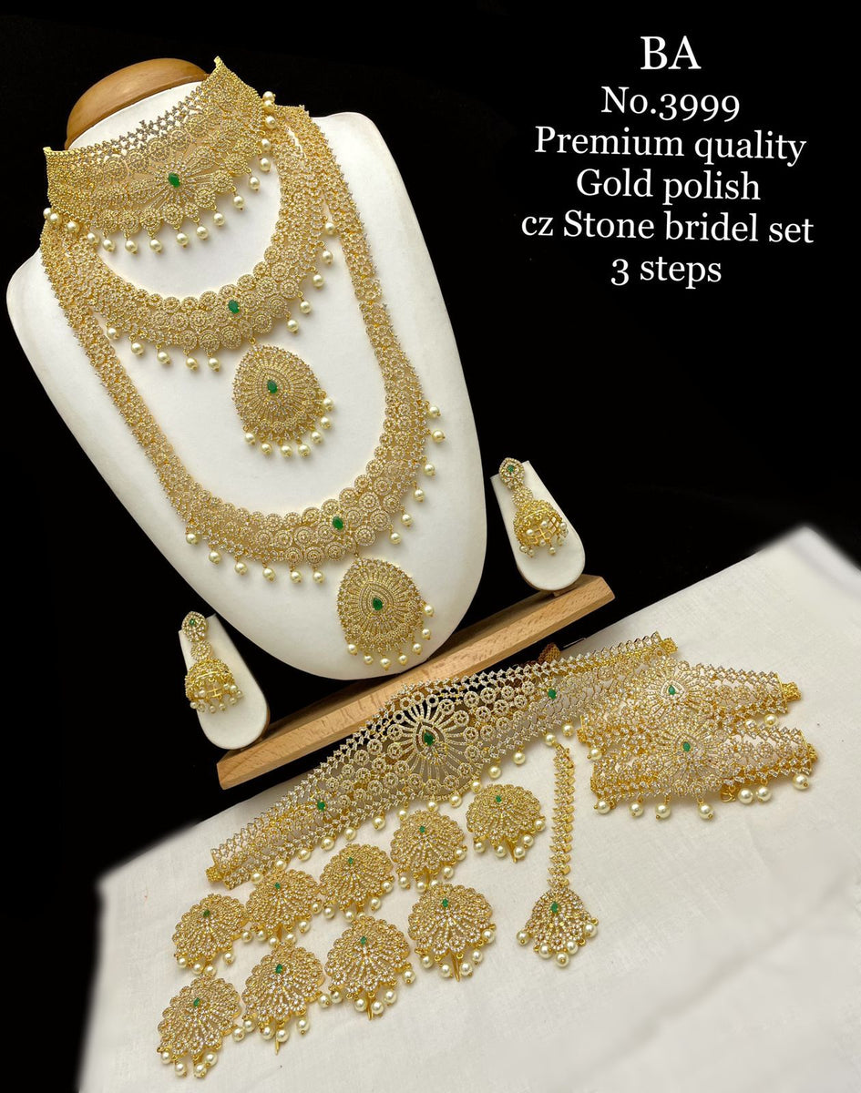 Gold Jewellery Cz Bridal Jewellery Sets PADMAVATHY, PREMIUM