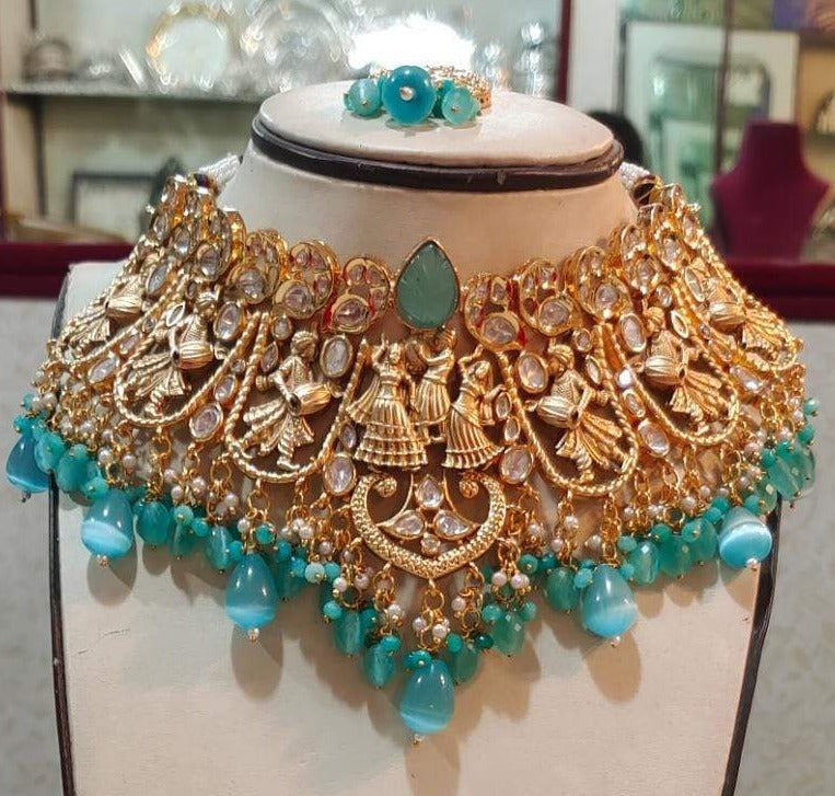 Bridal Jewellery Fancy Choker Necklace Set Buy Royal Rajputana