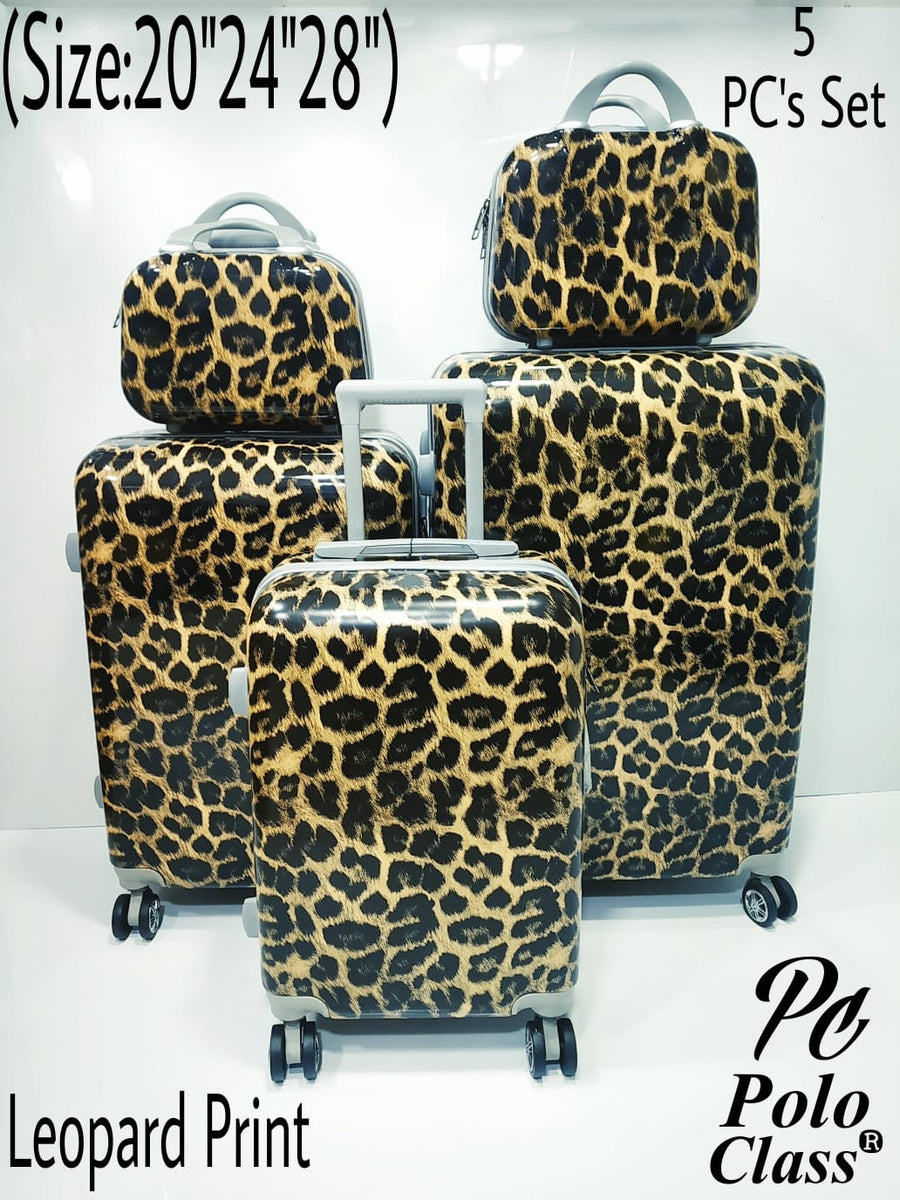 LEOPARD PRINT DESIGNER TRAVEL TROLLEY BAG SET AND VANITY BAGS COMBO-FASH001LP