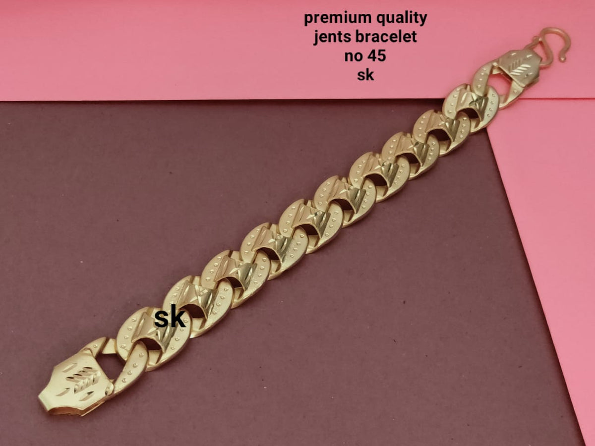 JAYVEER, ELEGANT MATTE GOLD FINISH CHAIN DESIGN BRACELET WORK FOR MEN -PAL001BF