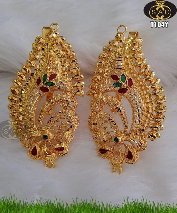 GEETHANJALI, BEAUTIFUL GOLD PLATED JEWELLERY FOR DECORATING EARS OF GANESHA-KARTI01KP