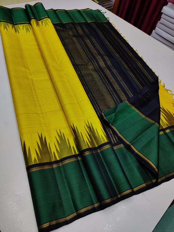 Mandira, elegant yellow kanjivaram silk saree for women -PRIYAN001YS