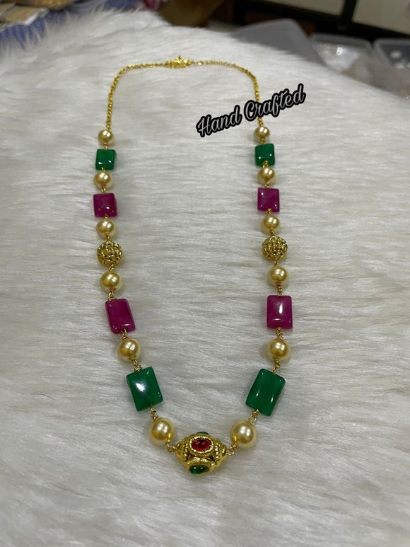 Ahaana , Elegant gold finish bead chain  for women -LR001BCR