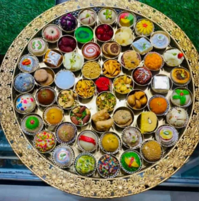 56 Bhog Thali for offering sweets to Diety POSH001BT www.soosi.co.in