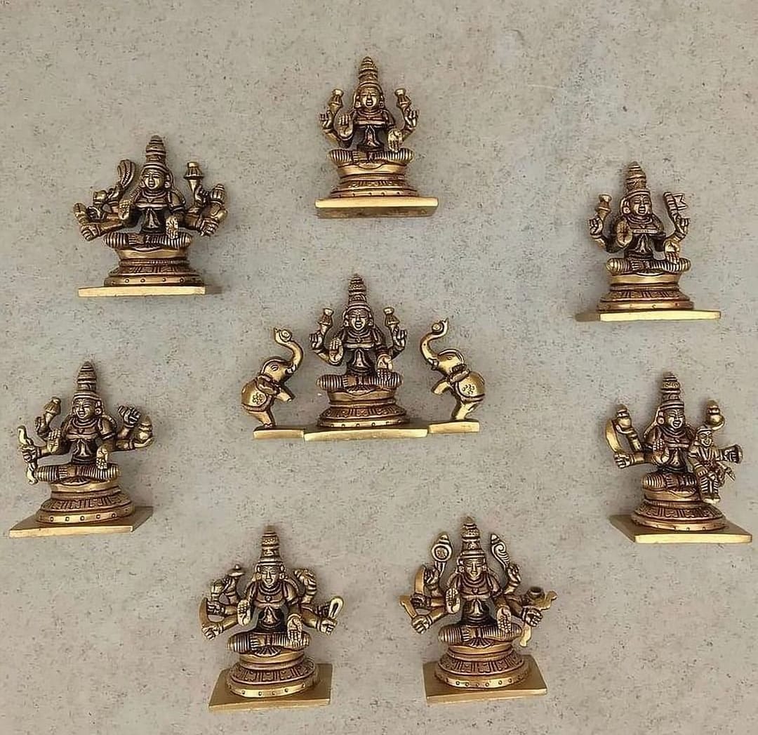 Ashta Lakshmi Designer Brass statues for home decorANUB001ALW www