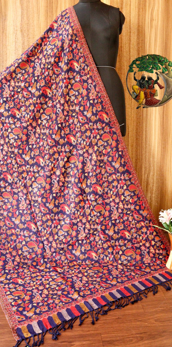 Elegant Kashmiri kani work Pashmina winter shawl / Duppatta for women –