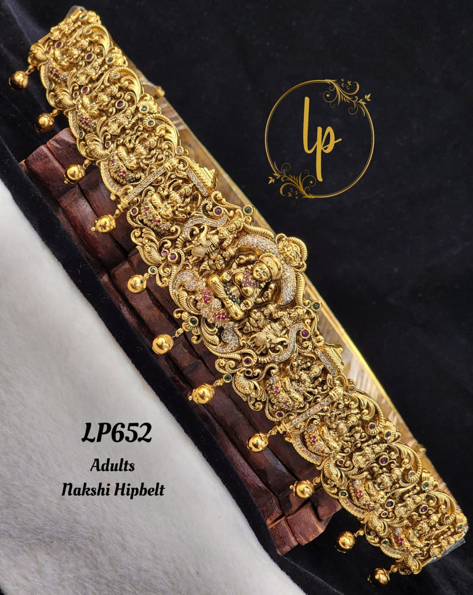 Jaya Lakshmi, elegant Matte gold finish Hip Belt for Women