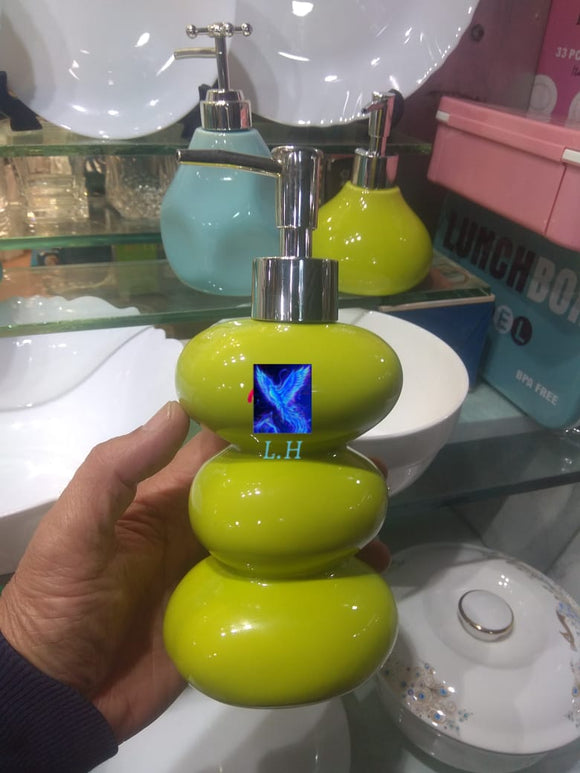 Lemon Green  shade Beautiful Ceramic Soap Dispenser -LR001SDB