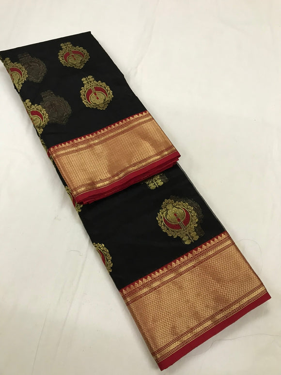 Abiraami , Authentic Katan Silk Saree with All over work for Women-SHAB001KSB