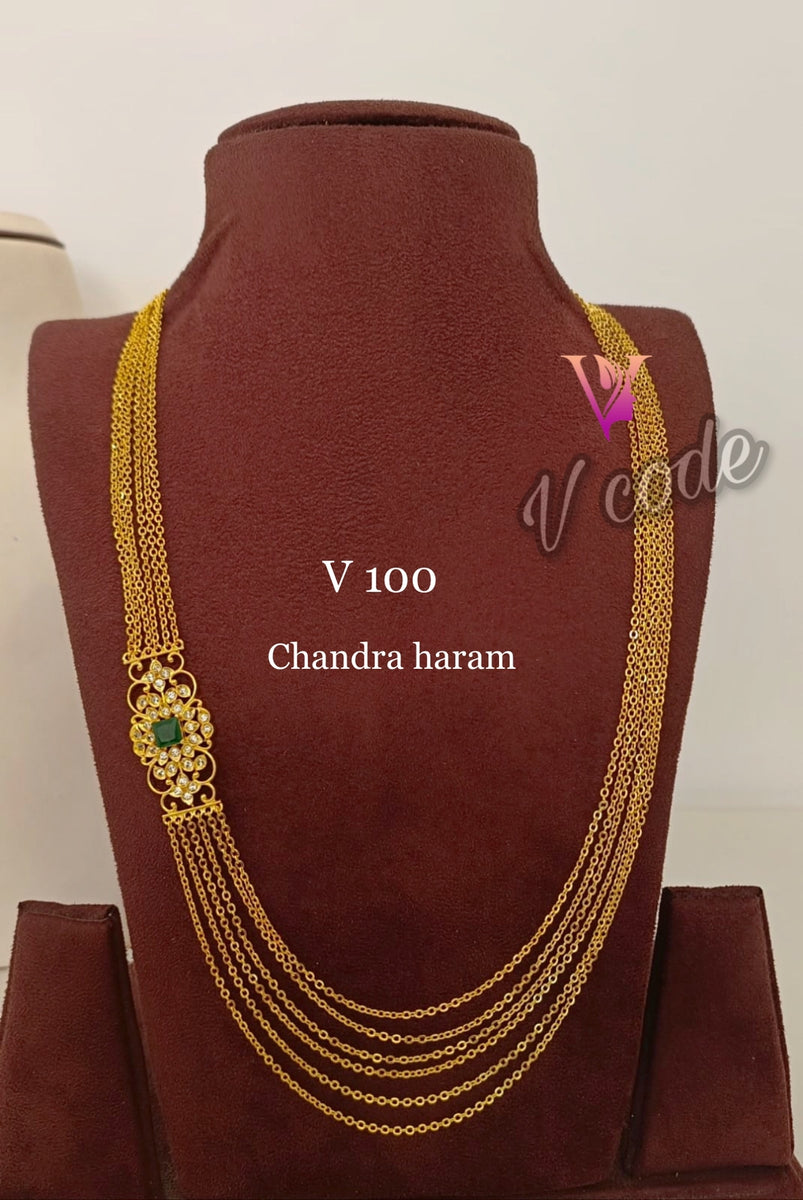 Gold Necklace Designs Chandraharam Designs With Price Jewellery