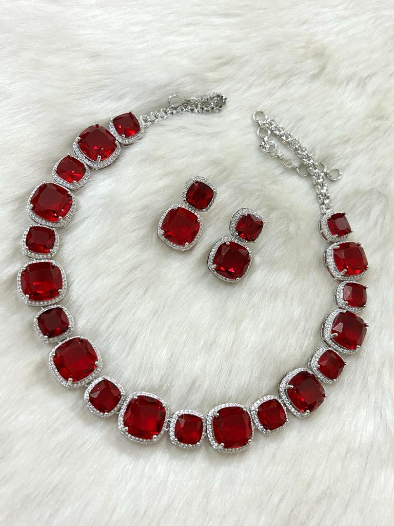 Diamond Necklace Set Most Expensive Ruby Necklace Premium Rhodium