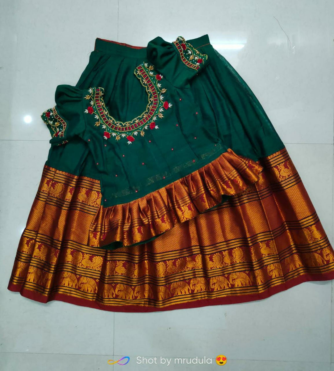 Pattu Lehenga Model Langa Jacket Baby Lehengas Baby Pattu Langa