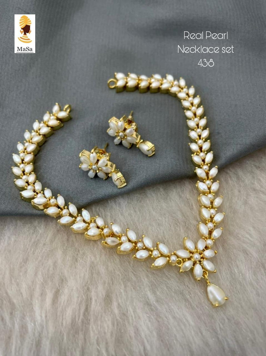 Gold Necklace Designs Original Pearl Necklace Set With Price