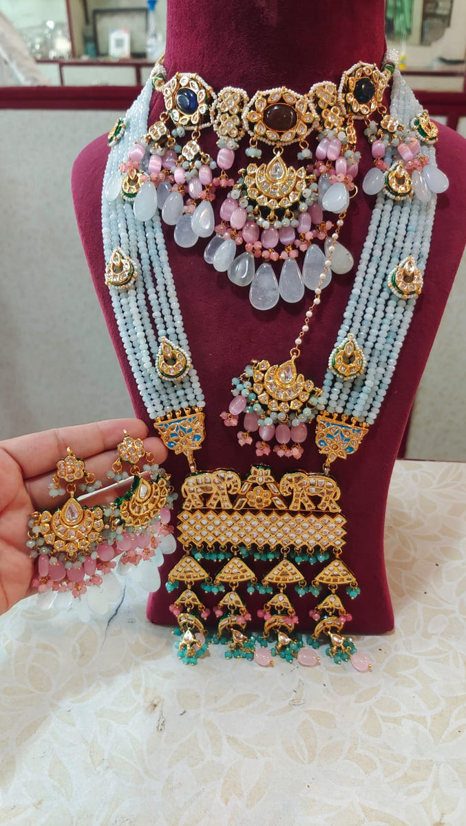 Necklace Set Bridal Rani Haar Designs In Gold Polki Golden Bridal
