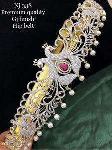 Anasuya , Ruby Pink  Stone Studded Premium Quality Gold Jewellery Finish Hip Belt for Women-LR001HBSP