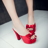 Trendy Shoes with High Heels and a bow for Women