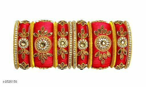 Trendy silk 2025 thread bangles