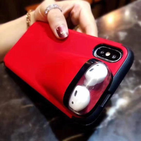 Red Mobile Case Designed with Airpod slots
