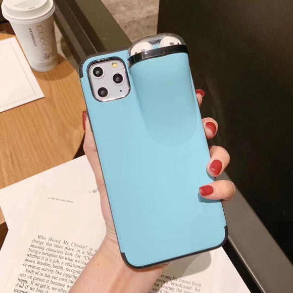 Sky Blue  Mobile Case Designed with Airpod slots