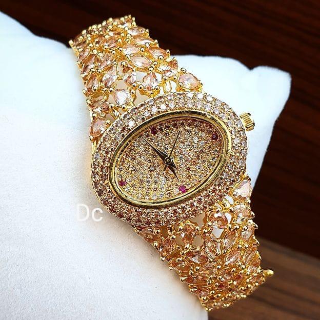 Diamond gold watch women Clearance
