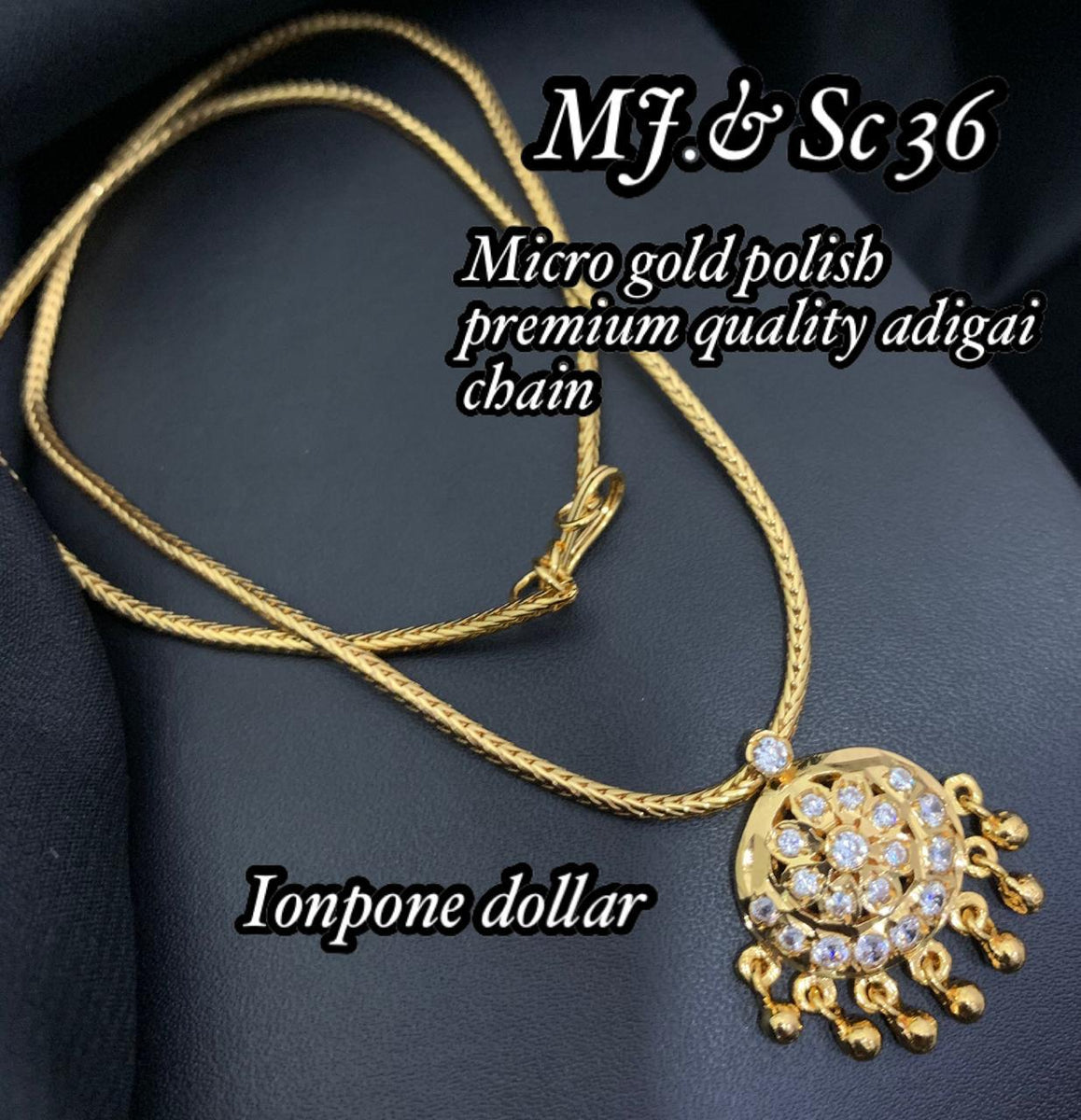 GOLD CHAIN WITH PATHAKKAM FOR WOMEN /ADIGAI CHAIN