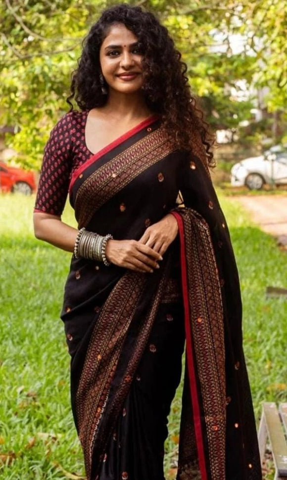 SOFT JUTE SAREE WITH KANTHA EMBROIDERY