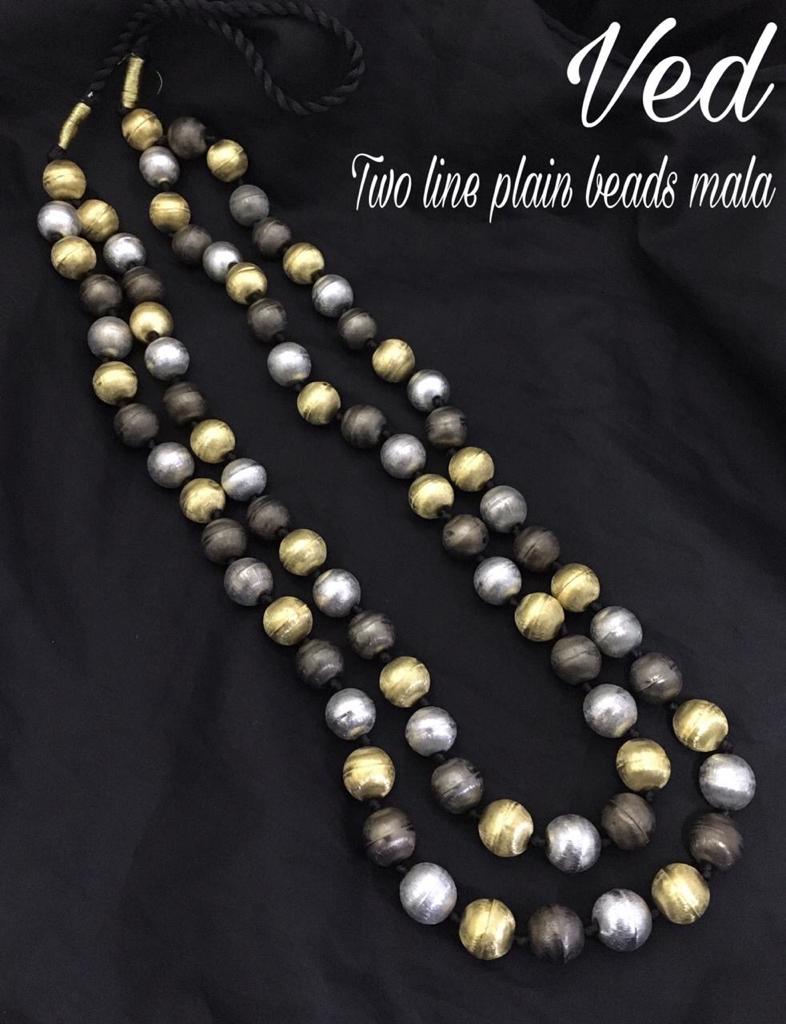 Multicolor - Antique Silver Finish Oxidised Brass Base Stone & Bead Work Necklace Set main image 0