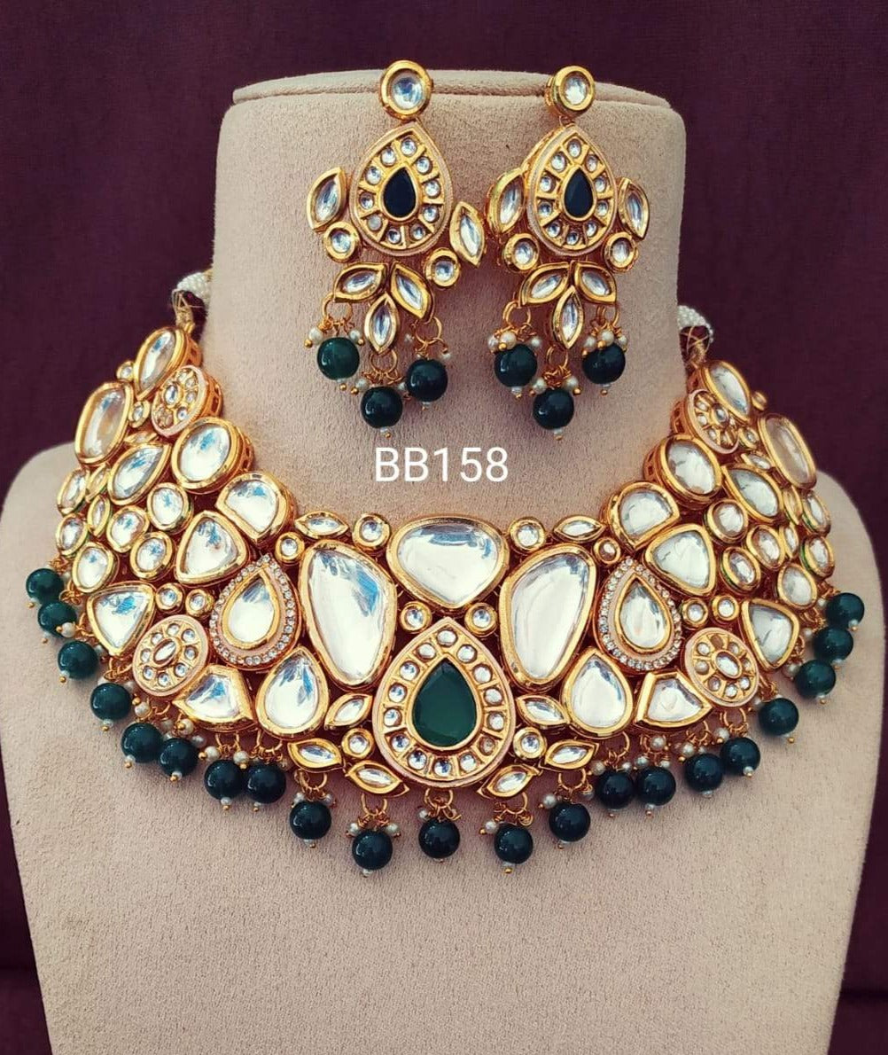 Green Kundan Traditional Necklace