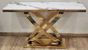 Gold Glossy PVD Console Table for Interior Space Decoration -SP001CT