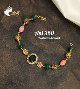 Harika ,Gold finish  semi precious beads bracelet for women -LR001SPH