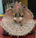 Manmohan  , Beautiful Designer Peach Shade Poshak For Laddu Gopal With Mukut-BRIJ001PP