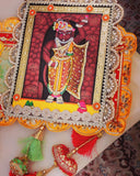 Tanjore Painted Beautiful Decorated Shreenathji Bandhanwar  for Door Decoration-BRIJ001BWA