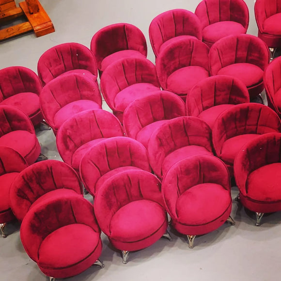 Beautiful Pink Soft Velvet Singasan / Sofa For Laddu Gopal-BRIJ001PS