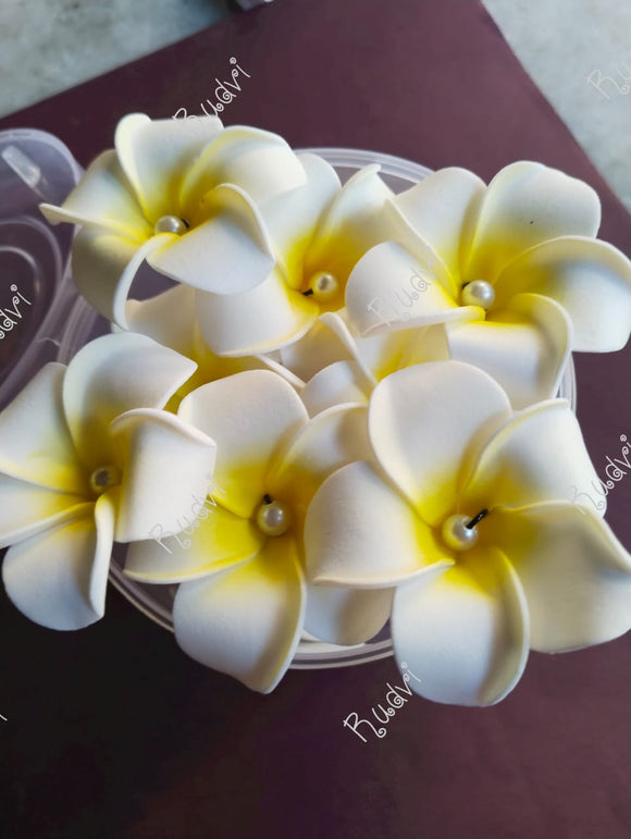 Dozen of White chafa upin/Flower Pin Hair Accesoories for women -KARTI001CU