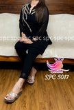 Black Cord set with Beads and Sequins Work for Women-RG001BCS